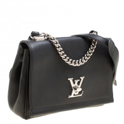 Pre Owned Louis Vuitton Black Leather Lockme II BB Bag