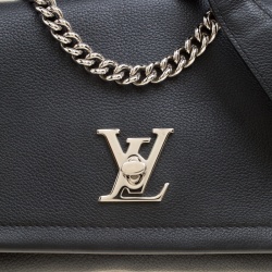 Pre Owned Louis Vuitton Black Leather Lockme II BB Bag