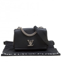 Pre Owned Louis Vuitton Black Leather Lockme II BB Bag