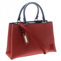 Pre Owned Louis Vuitton Coquelicot Epi Leather Kleber MM Bag