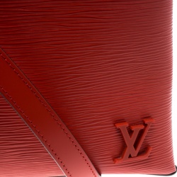 Pre Owned Louis Vuitton Coquelicot Epi Leather Kleber MM Bag