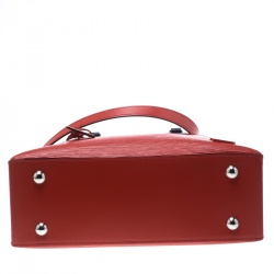 Pre Owned Louis Vuitton Coquelicot Epi Leather Kleber MM Bag