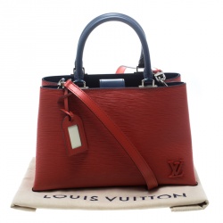 Pre Owned Louis Vuitton Coquelicot Epi Leather Kleber MM Bag
