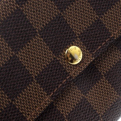 Pre Owned Louis Vuitton Damier Ebene Canvas Sarah Flap Wallet