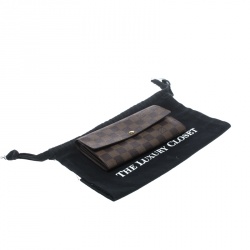 Pre Owned Louis Vuitton Damier Ebene Canvas Sarah Flap Wallet