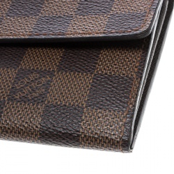 Pre Owned Louis Vuitton Damier Ebene Canvas Sarah Flap Wallet