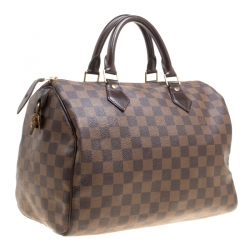 Pre Owned Louis Vuitton Damier Ebene Canvas and Leather Speedy 30 Bag