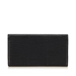 Louis Vuitton Noir Epi Leather Flap Wallet