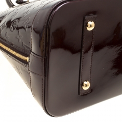 Pre Owned Louis Vuitton Amarante Monogram Vernis Alma GM Bag