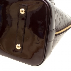 Pre Owned Louis Vuitton Amarante Monogram Vernis Alma GM Bag