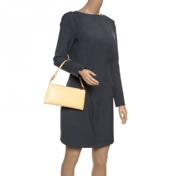 Pre Owned حقيبة إكسسوارات صغيرة لوي فيتون جلد أيبي صفراء