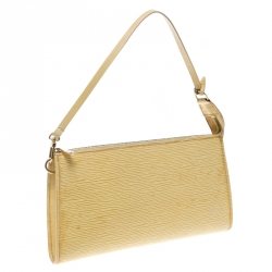 Pre Owned حقيبة إكسسوارات صغيرة لوي فيتون جلد أيبي صفراء