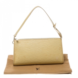 Pre Owned حقيبة إكسسوارات صغيرة لوي فيتون جلد أيبي صفراء