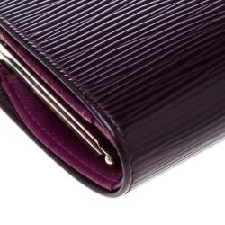 Pre Owned محفظة لوي فيتون جلد إيبي بنفسجية