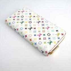 Pre Owned Louis Vuitton White Monogram Multicolore Zippy Wallet