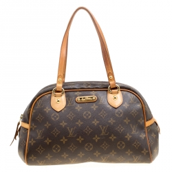 LOUIS VUITTON Carryall PM Monogram Canvas Shoulder Bag Brown