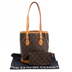 Pre Owned Louis Vuitton Monogram Canvas Petit Bucket Bag