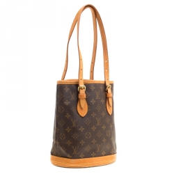 Pre Owned Louis Vuitton Monogram Canvas Petit Bucket Bag