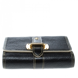 Pre Owned Louis Vuitton Black Suhali Leather Le Somptueux Wallet