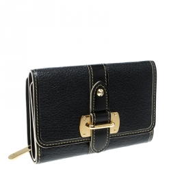 Pre Owned Louis Vuitton Black Suhali Leather Le Somptueux Wallet