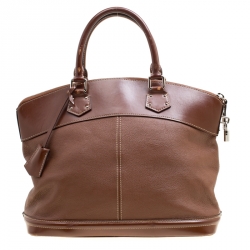 Pre Owned Louis Vuitton Brown Suhali Leather Lockit MM Bag