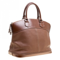 Pre Owned Louis Vuitton Brown Suhali Leather Lockit MM Bag