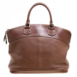 Pre Owned Louis Vuitton Brown Suhali Leather Lockit MM Bag