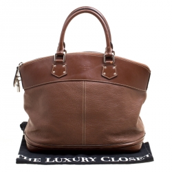 Pre Owned Louis Vuitton Brown Suhali Leather Lockit MM Bag