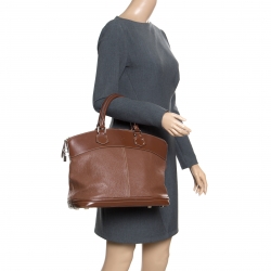 Pre Owned Louis Vuitton Brown Suhali Leather Lockit MM Bag