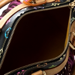 Pre Owned Louis Vuitton Black Multicolor Monogram Canvas and Leather Limited Edition Fringe Speedy 25