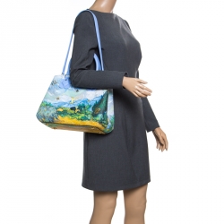 Louis Vuitton Montaigne Handbag Limited Edition Jeff Koons Van Gogh Print  Canvas MM Blue 202293139