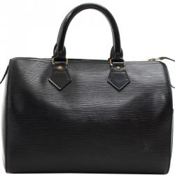 Pre Owned Louis Vuitton Noir Epi Leather Speedy 25 Bag