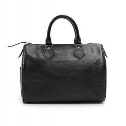 Pre Owned Louis Vuitton Noir Epi Leather Speedy 25 Bag