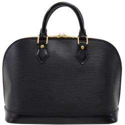 Pre Owned Louis Vuitton Noir Epi Leather Alma PM Bag