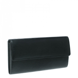 Louis Vuitton Black Epi Leather Sarah Continental Wallet
