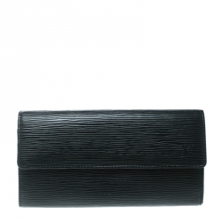 Louis Vuitton Black Epi Leather Sarah Continental Wallet