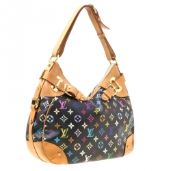 Pre Owned حقيبة لوي فيتون غريتا كانفاس مونوغرامية متعددة الألوان سوداء