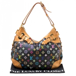 Pre Owned حقيبة لوي فيتون غريتا كانفاس مونوغرامية متعددة الألوان سوداء