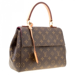 Pre Owned Louis Vuitton Monogram Canvas and Leather Cluny BB Top Handle Bag
