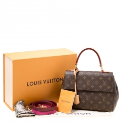 Pre Owned Louis Vuitton Monogram Canvas and Leather Cluny BB Top Handle Bag