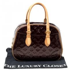 Pre Owned Louis Vuitton Amarante Monogram Vernis Summit Drive Bag