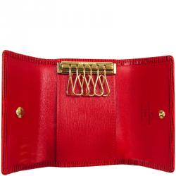 Louis Vuitton, Accessories, Louis Vuitton Red Epi Leather 4 Key Chain  Holder Wallet