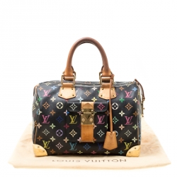 Pre Owned Louis Vuitton Black Multicolor Monogram Canvas Speedy 30