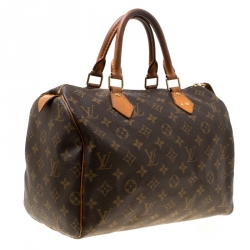 مملوكة مسبقًا حقيبة لوي فيتون سبيدي جلد وكانفاس مونوغرامية 30