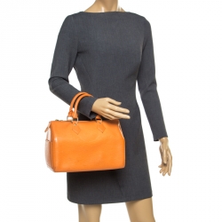 Pre Owned Louis Vuitton Mandarin Epi Leather Speedy 25