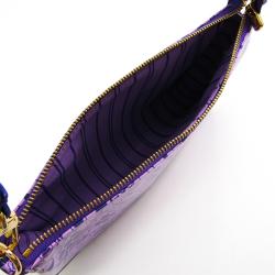 Pre Owned Louis Vuitton Violet Shiny Leather Limited Edition Cosmic Blossom Pochette Accessoires Bag