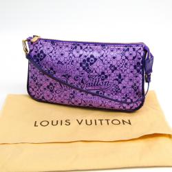 Pre Owned Louis Vuitton Violet Shiny Leather Limited Edition Cosmic Blossom Pochette Accessoires Bag