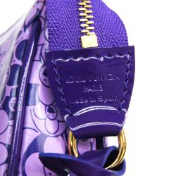 Pre Owned Louis Vuitton Violet Shiny Leather Limited Edition Cosmic Blossom Pochette Accessoires Bag