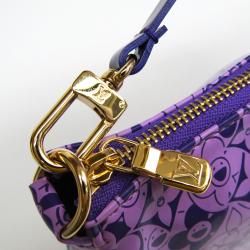 Pre Owned Louis Vuitton Violet Shiny Leather Limited Edition Cosmic Blossom Pochette Accessoires Bag