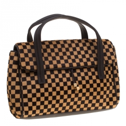 Pre Owned حقيبة لوي فيتون ليوني سباون إصدار محدود شعر عجل سوفاج داميه